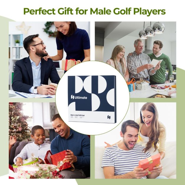 Golf Gift Set for Men with Golf Balls Golf Tees Golf Towel Golf Belt