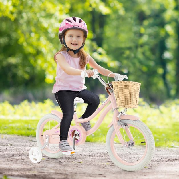 Kids Bike with Training Wheels and Adjustable Handlebar