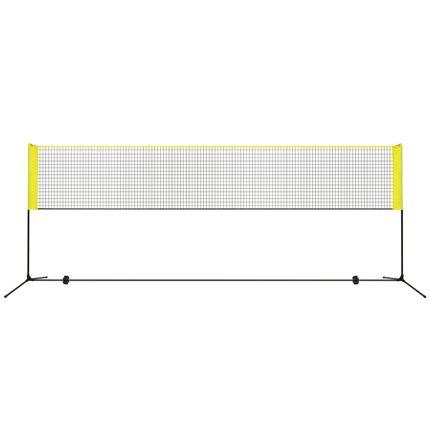 Portable Badminton Set with 2 Shuttlecocks Footpads Clamp Pads Carry Bag