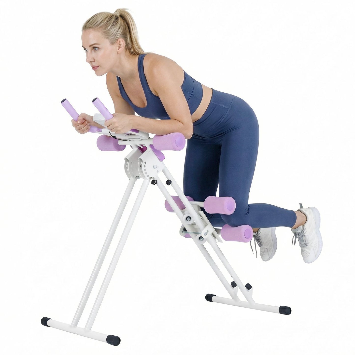 Ab Workout Equipment Foldable with 6 Inclined Angles and LCD Monitor
