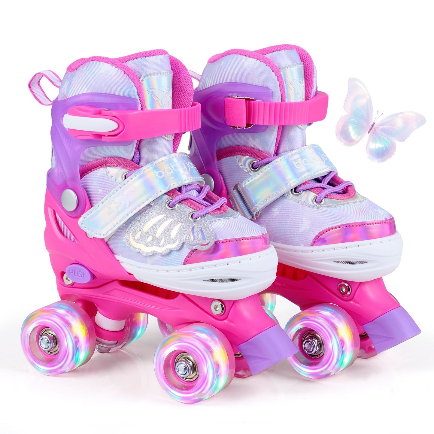 Kids Roller Skates for Toddlers Ages 5-7 with 4 Light-up Wheels for Outdoor Activities