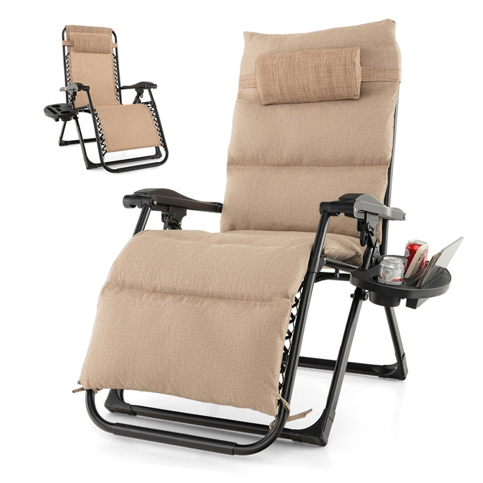 Adjustable Metal Zero Gravity Lounge Chair with Removable Cushion