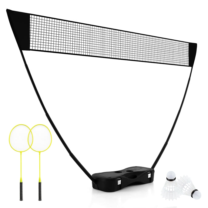 Portable Badminton Net Set with 2 Badminton Rackets 2 Shuttlecocks