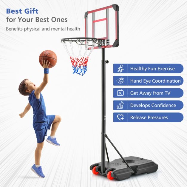 Basketball Hoop Stand with 193-248cm Height Adjustment