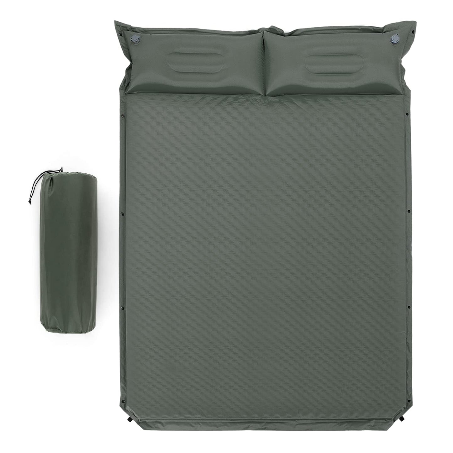 Self-Inflating Travel Mattress Self-Inflating Camping Pad w/Pillows for 2 Persons