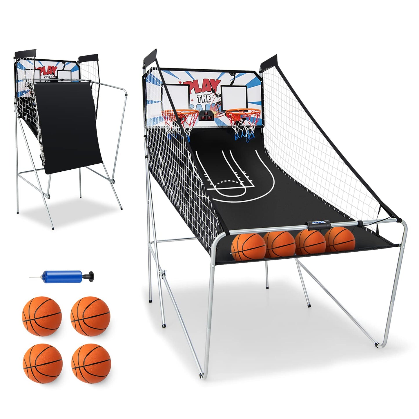 Basketball Arcade Game Foldable Basketball Game W/Electric LED Digital Scoring System