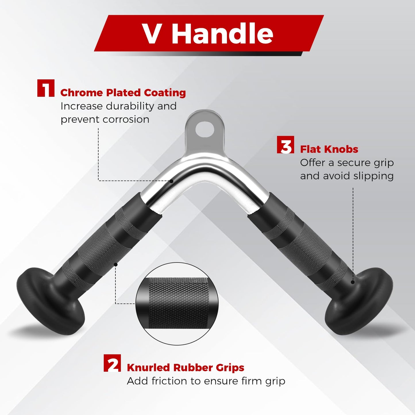 LAT Pulldown Attachments incl. V-Shaped Press Down Handle, Straight Bar, Tricep Rope & Double D Handle