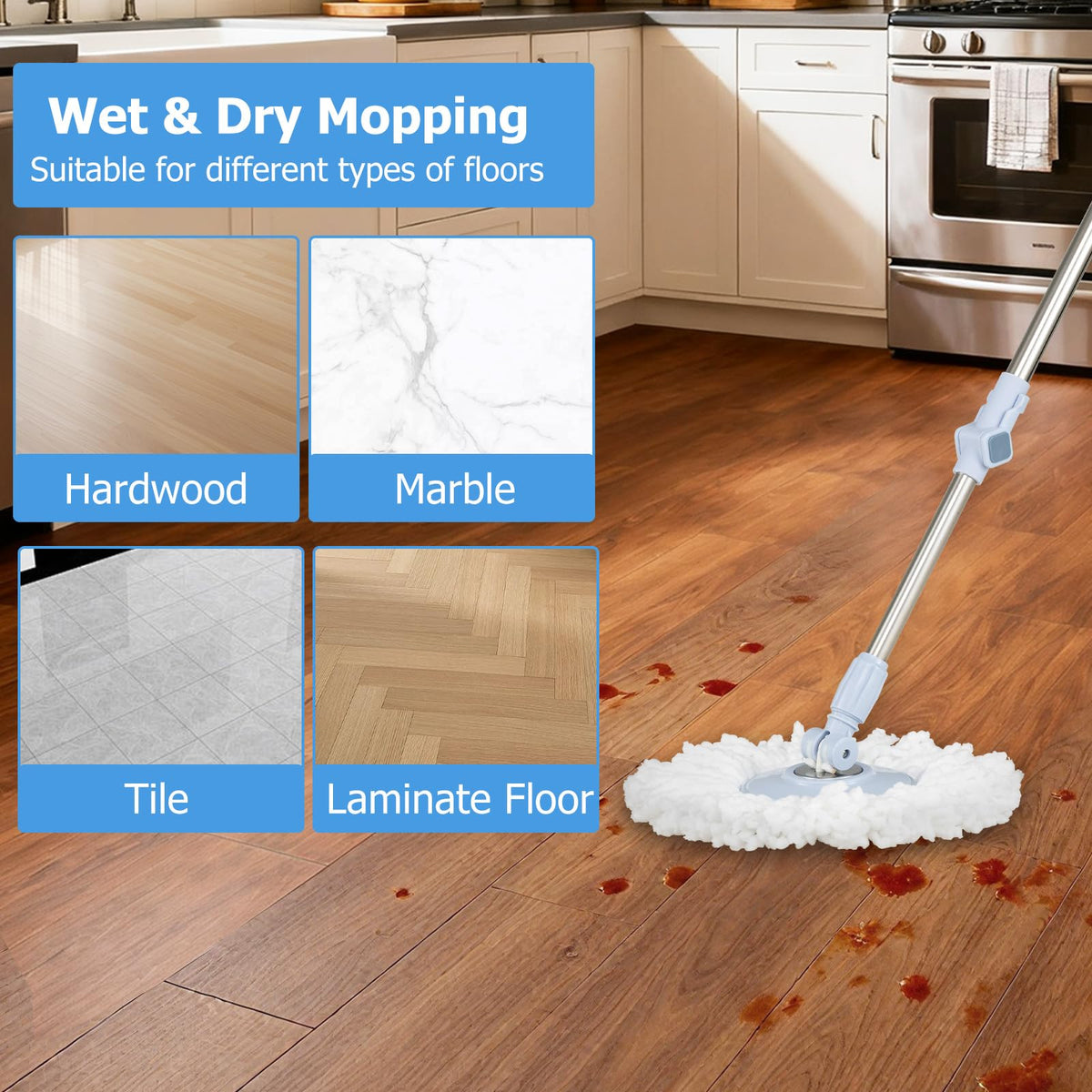 Mop and Bucket Set Hands-Free Washing