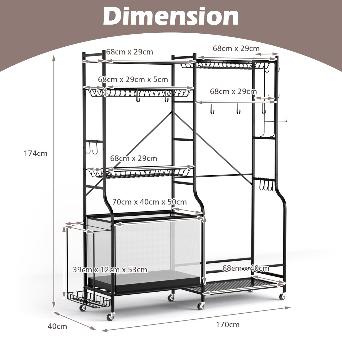 Sports Equipment Organizer for Garage Metal Ball Storage Rack