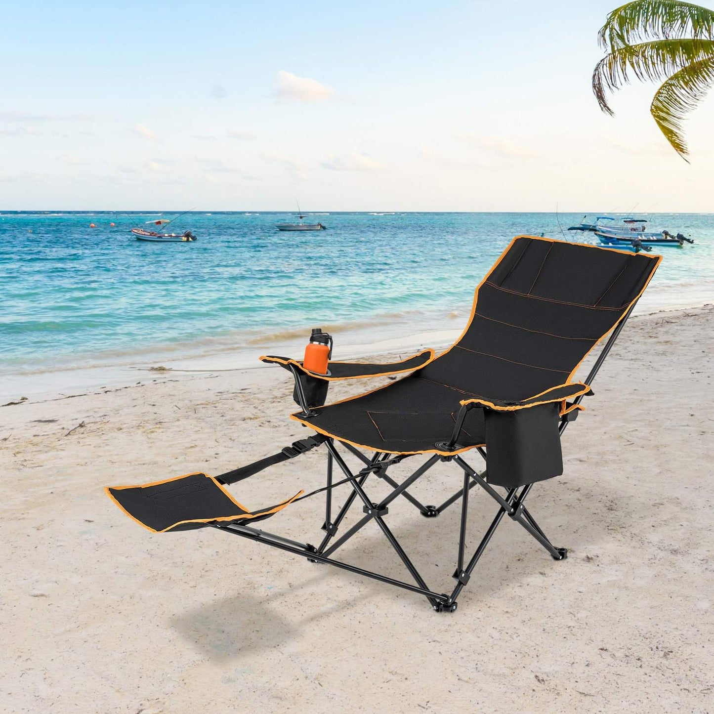 Folding Camping Chair with Footrest with Carry Bag for Picnics