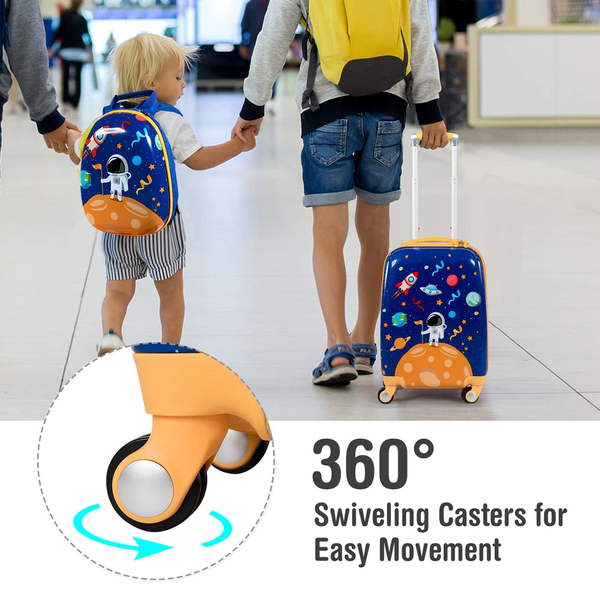 Kids Luggage Set with 4 Multidirectional wheels for Travel