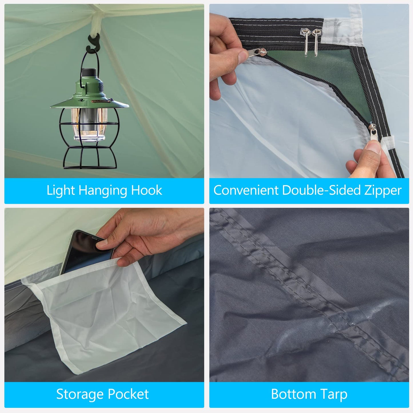 Camping Tent for 4-6 Persons With Front Porch & Back Vestibule