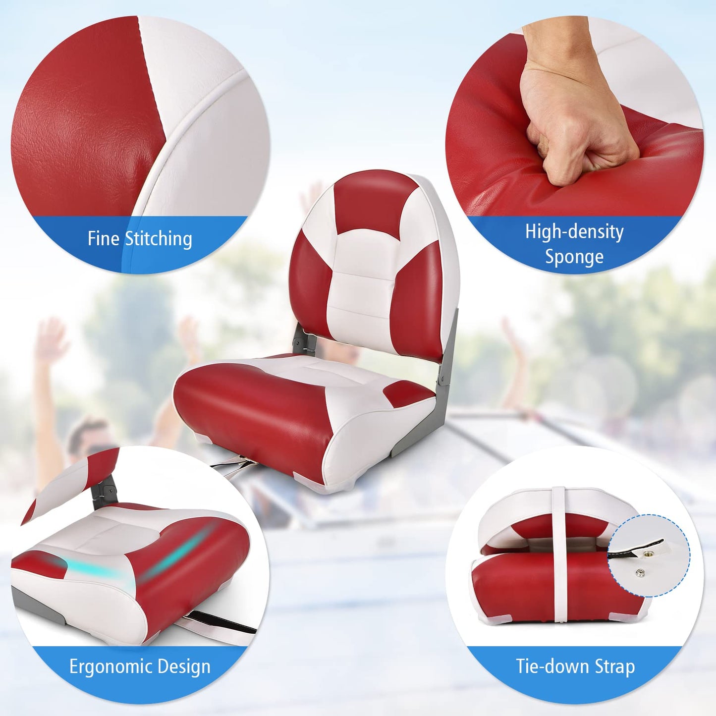 Marine Seating Set with Thickened High-density Sponge Padding