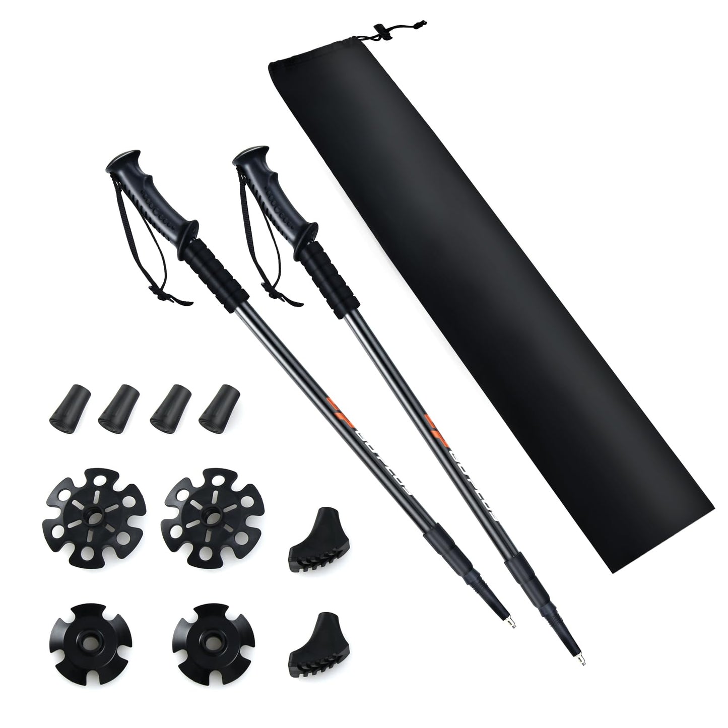 2 Pack Extending Trekking Poles Anti-Shock Length Adjustable Walking Hiking Climbing Sticks