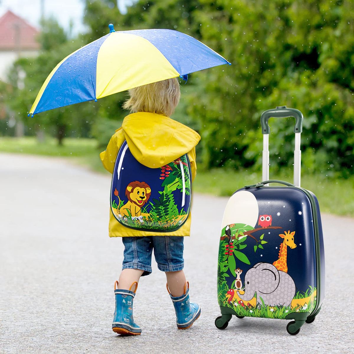 2 Pieces Kids Carry On Luggage Set with Spinner Wheels