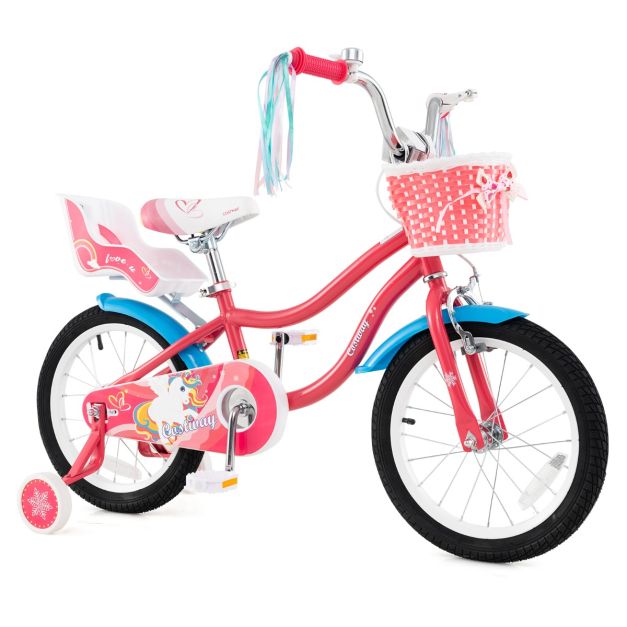 14/16 Inch Kids Bicycle with Training Wheels and Front Handbrake
