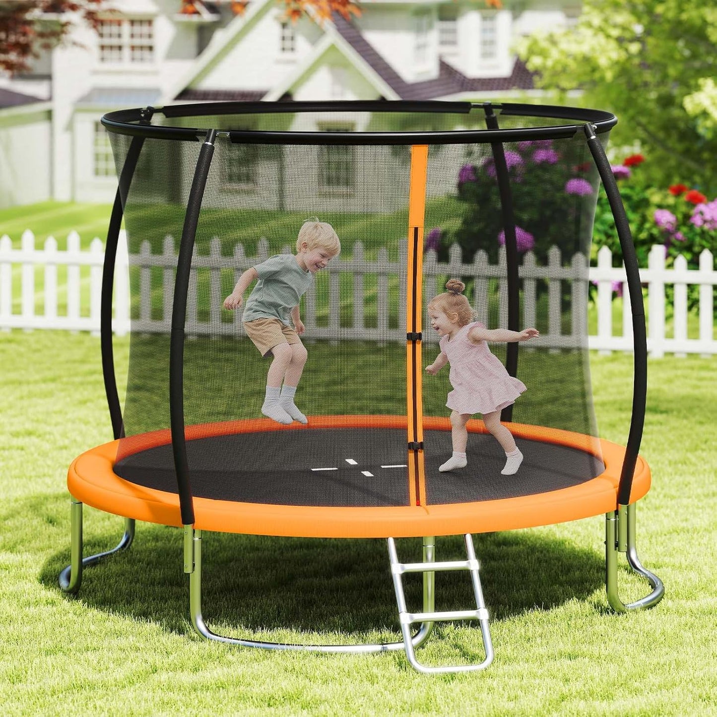 Heavy-Duty Recreational Trampoline with Safety Enclosure Net