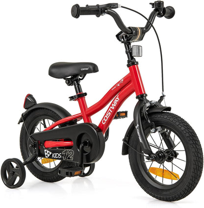 12/14/16/18 Inch Kids Bike Adjustable with Removable Training Wheels for Aged 3-8