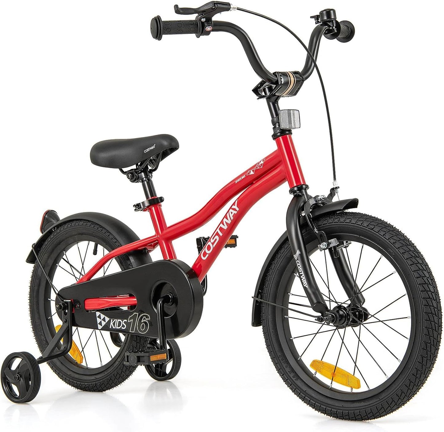 12/14/16/18 Inch Kids Bike Adjustable with Removable Training Wheels for Aged 3-8