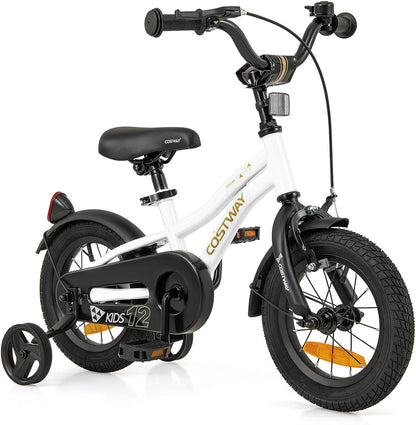 12/14/16/18 Inch Kids Bike Adjustable with Removable Training Wheels for Aged 3-8