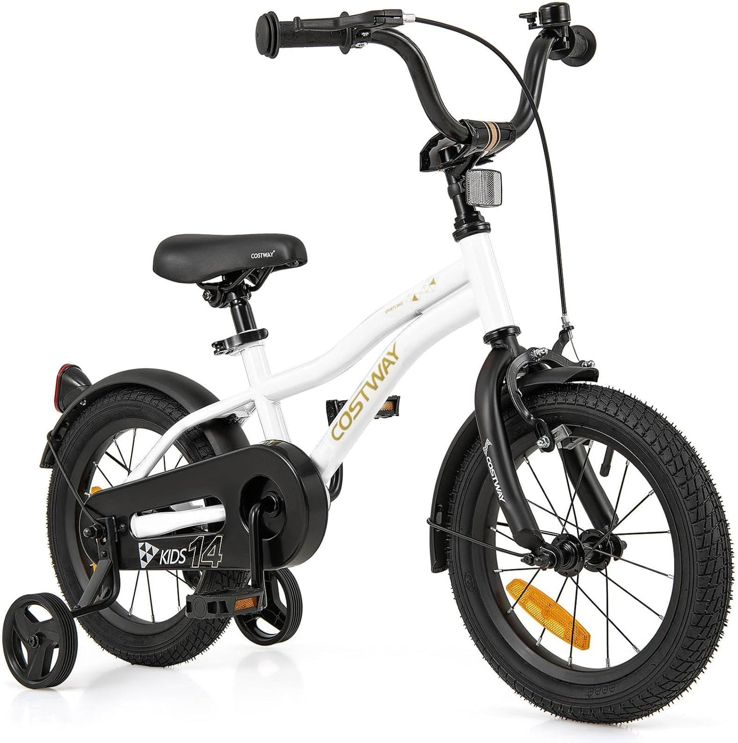 12/14/16/18 Inch Kids Bike Adjustable with Removable Training Wheels for Aged 3-8