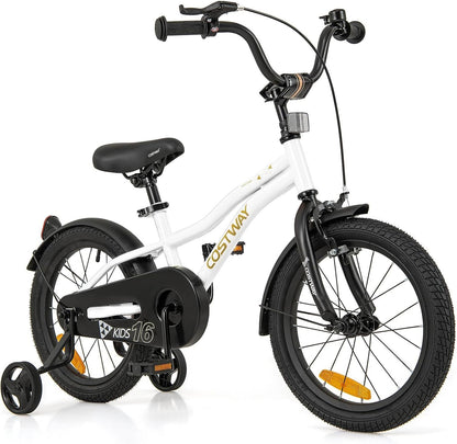 12/14/16/18 Inch Kids Bike Adjustable with Removable Training Wheels for Aged 3-8