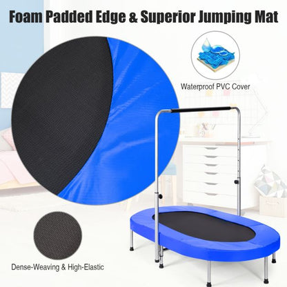 Double Trampoline for 2 People with Adjustable Handrail and Safety Pad