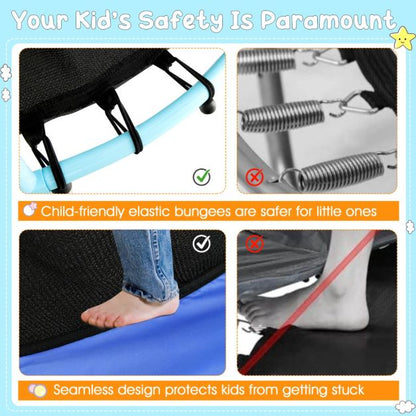 48 Inch Trampoline for Kids with Safety Enclosure Net and Curved Metal Legs