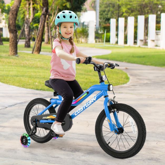 Kids Bike Carbon Steel LED Lighted Children Bicycle Adjustable