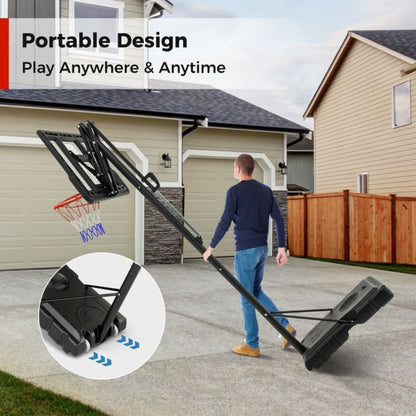 Portable Basketball Hoop System with Easy Height Adjustment