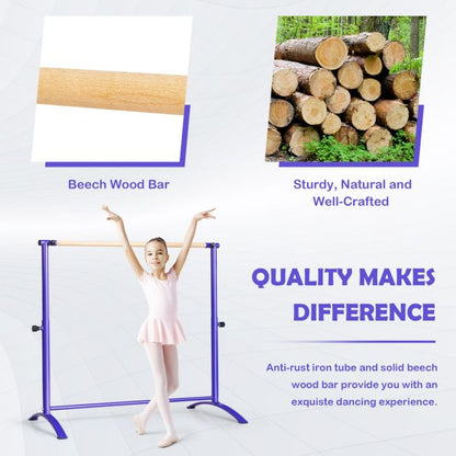 130 cm Ballet Barre Bar with 4-Position Adjustable Height