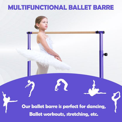 130 cm Ballet Barre Bar with 4-Position Adjustable Height