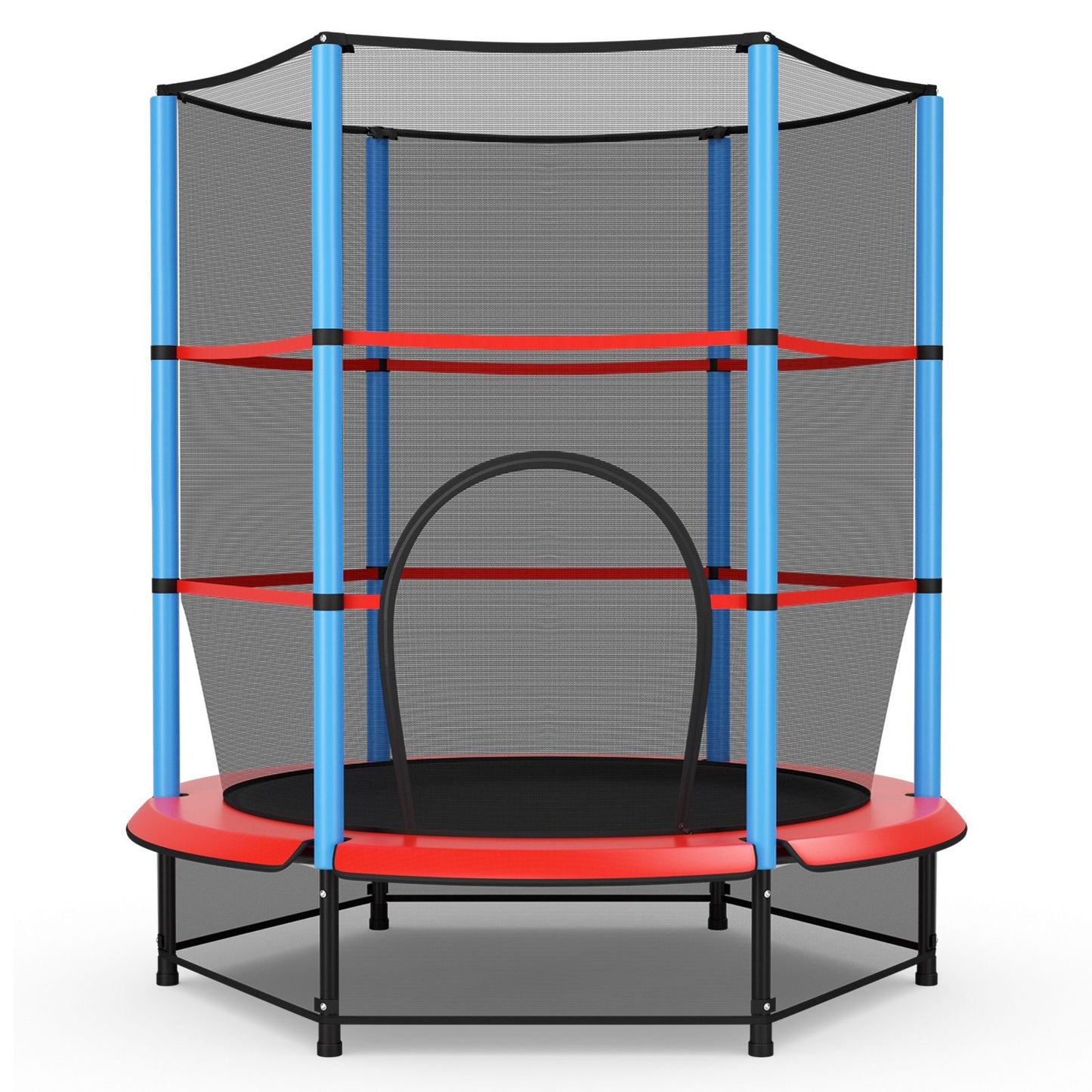 55" Kids Trampoline with Safety Enclosure Net for Boys & Girls Age 3-6
