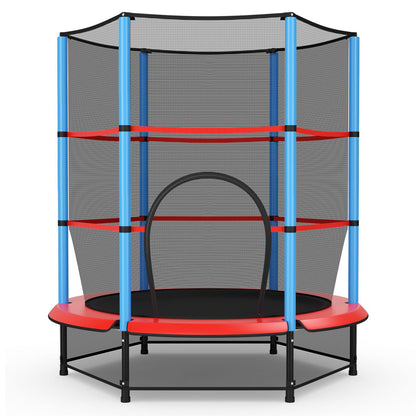 55" Kids Trampoline with Safety Enclosure Net for Boys & Girls Age 3-6