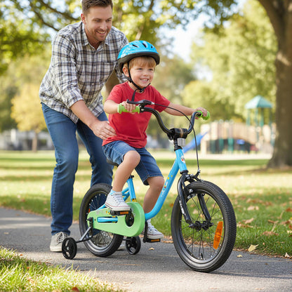 14/16-Inch Children Bicycle with Removable Training Wheels and Adjustable Seat for kids