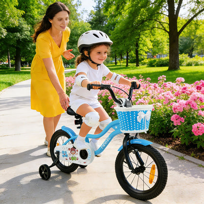 12/14/16/18 Inch Kids Bicycle with Training Wheels and Dual Brake System for Girls and Boys