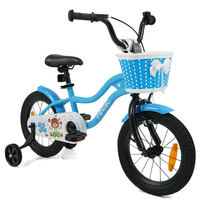 12/14/16/18 Inch Kids Bicycle with Training Wheels and Dual Brake System for Girls and Boys