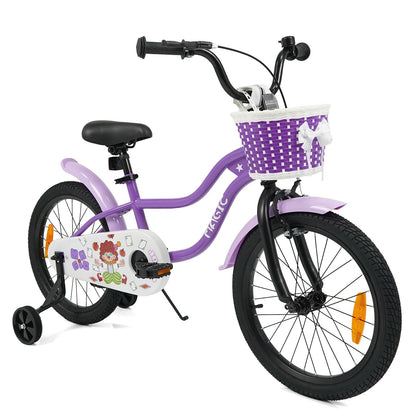 12/14/16/18 Inch Kids Bicycle with Training Wheels and Dual Brake System for Girls and Boys