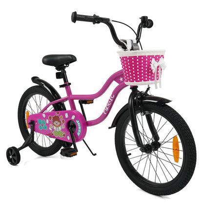 12/14/16/18 Inch Kids Bicycle with Training Wheels and Dual Brake System for Girls and Boys