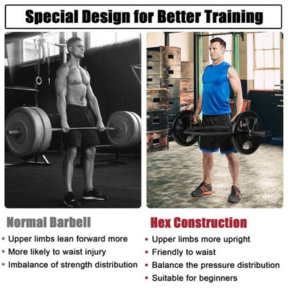 142cm Olympic Hex Barbell Bar Trap Weight Lifting for Gym and Home