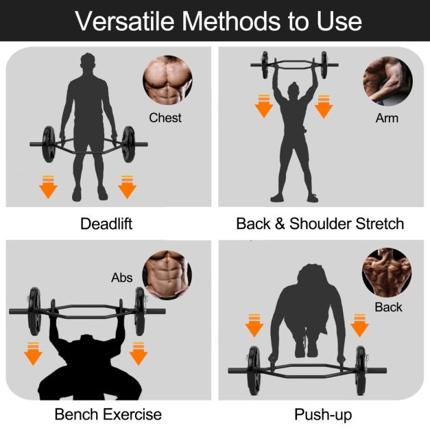 142cm Olympic Hex Barbell Bar Trap Weight Lifting for Gym and Home