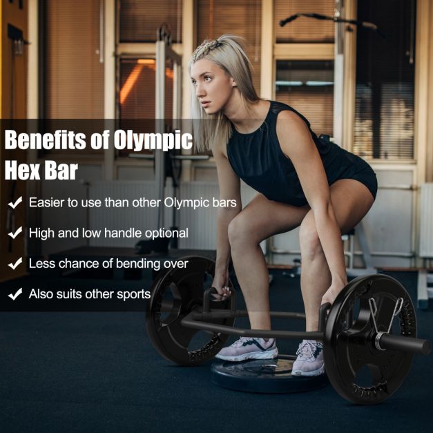 142cm Olympic Hex Barbell Bar Trap Weight Lifting for Gym and Home