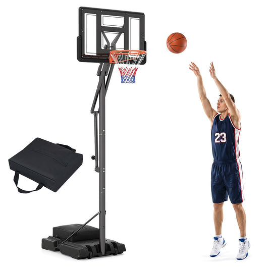170-305 cm Outdoor Portable Basketball Hoop with Sandbag and 2 Nets