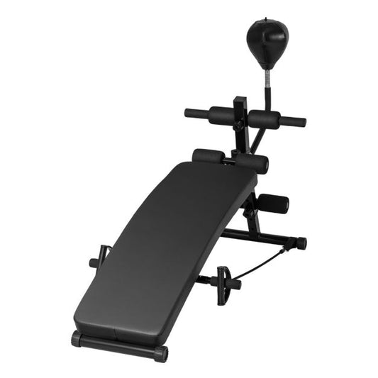 Foldable Decline Sit Up Bench with Speed Balland 2 Resistance Bands