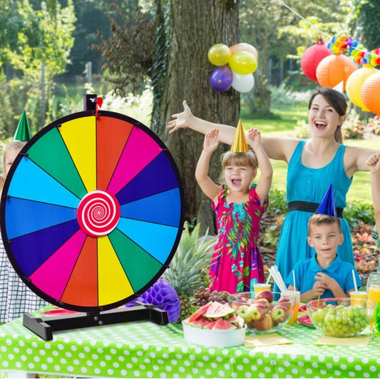 18" Tabletop Spinning Prize Wheel With Solid Metal Base for Party