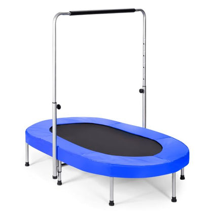 Double Trampoline for 2 People with Adjustable Handrail and Safety Pad