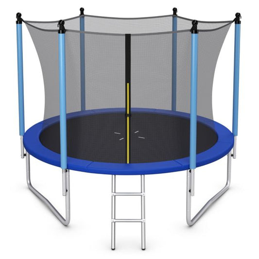 10FT Outdoor Trampoline with Enclosure Net and Ladder