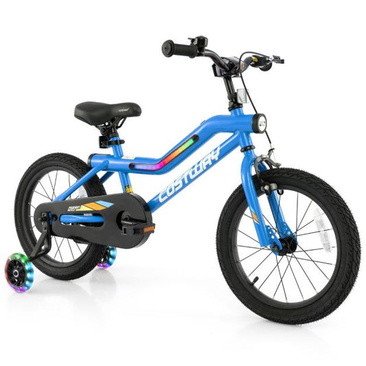 Kids Bike Carbon Steel LED Lighted Children Bicycle Adjustable