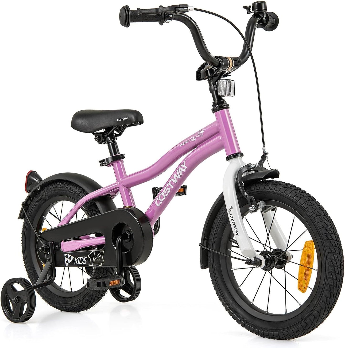 12/14/16/18 Inch Kids Bike Adjustable with Removable Training Wheels for Aged 3-8