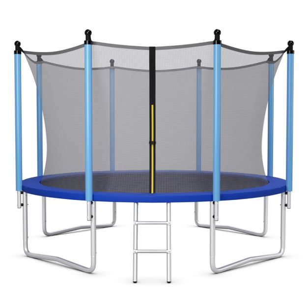 12 FT Outdoor Trampoline with Enclosure Net and Ladder